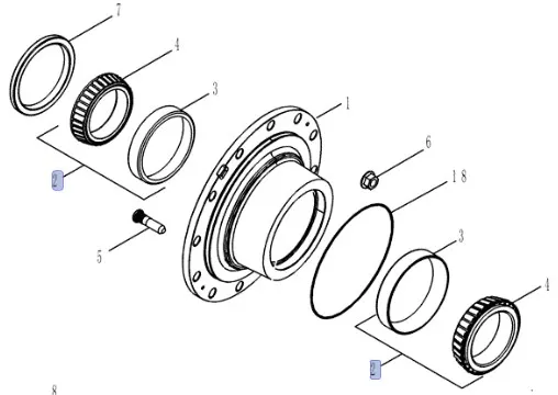 87674603 - Подшипник кон. в сб. ступ. моста пер. DS 5кл. TGT8./Mg.